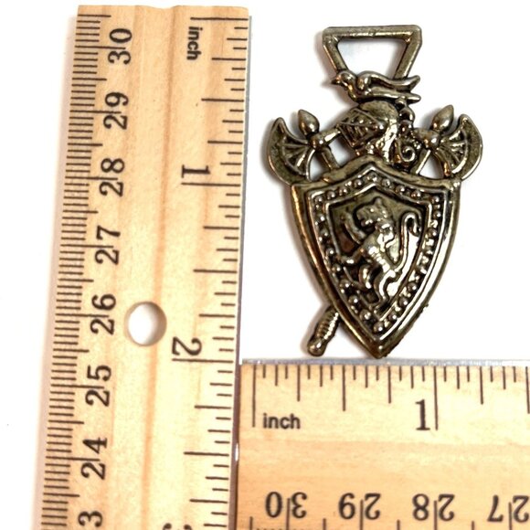 Armor Lion Shield Axe Coat Of Arms Warrior Watch Fob Pendant A519 - Picture 3 of 4